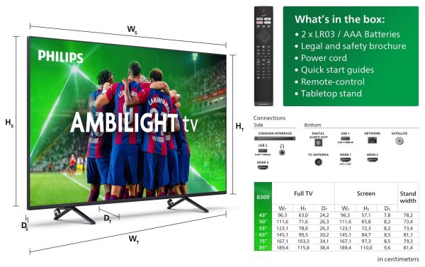 50PUS8309/12 LED 127 cm (50 Zoll) Fernseher 4K Ultra HD VESA 200 x 300 mm (Schwarz) - Image 6