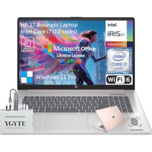 2025 HP 17 Inch Touchscreen Laptop Computer, 17.3 HD+ Touch Screen Business Laptop Notebook PC, Intel 10-Core i7, Lifetime Office, 64GB RAM 2TB SSD, Windows 11 Pro, Backlit 10...