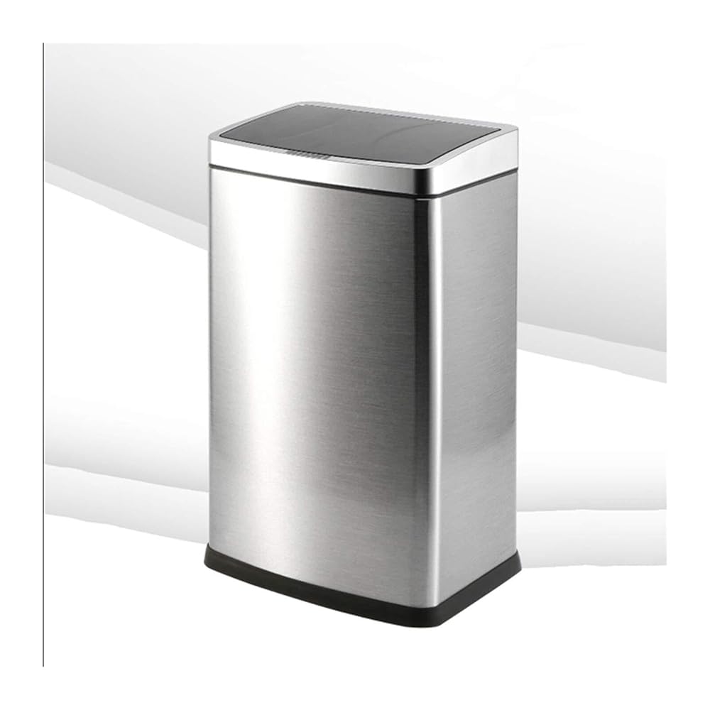 25L Touchless Stainless Steel Trash Can with Smart Induction Lid, Fingerprint-Proof, Large Capacity Bin for Kitchen, Office, and Home(Silver,18L)