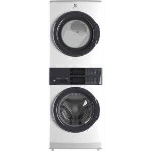 4.4 cu. ft. Stacked Washer and 8.0 cu. ft. Electric Dryer Laundry Tower in White with LuxCare Wash, Energy Star