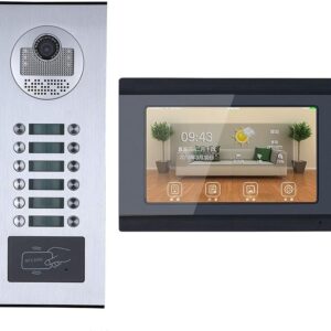 7 Inch Apartment/Home Video Doorbell Intercom System RFID IR-Cut HD 1000TVL Camera Doorbell Camera with Button Display Waterproof,H,C