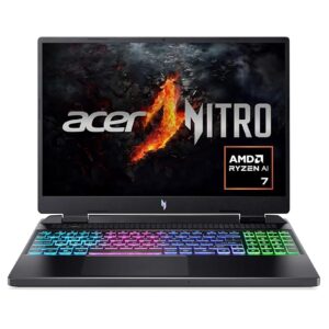 Acer Nitro 16 (AN16-42-R39G) Gaming Laptop | 16 Inch WQXGA IPS 180Hz Display | AMD Ryzen 7 8845HS | 16 GB RAM | 1 TB SSD | NVIDIA GeForce RTX 4070 | Windows 11 | QWERTZ Keyboard...
