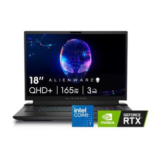 Alienware M18 Gaming Laptop - 18-inch QHD+ 165Hz 3ms Display, Intel Core i7-14700HX, 16GB DDR5 RAM, 1TB SSD, NVIDIA GeForce RTX 4070 8GB GDDR6, Windows 11 Home, Onsite Service -...