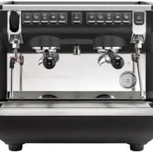 Appia Life ii Compact 2 Group Volumetric Espresso Machine Nuova Simonelli Black Commercial NSF Approved (110 V)