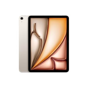 Apple iPad Air 11" with M3 Chip: Apple Intelligence, Liquid Retina Display, 512GB, 12MP Front Camera/Rear Camera, WiFi 6E + 5G Cellular, Touch ID, All-Day Battery - Polar Star