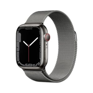 Apple Watch Series 7 (GPS + Cellular, 41mm) - Edelstahlgehäuse Graphit, Milanaise Armband Graphit