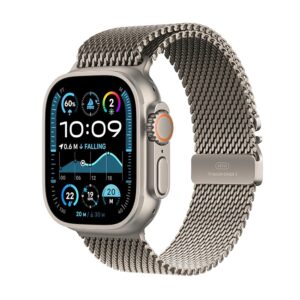 Apple Watch Ultra 2 GPS + Cellular 49 mm Smartwatch z wytrzymałą kopertą z tytanu colour naturalny + Bransoleta mediolańska colour naturalny - M. Monitor fitness, superwydajna...