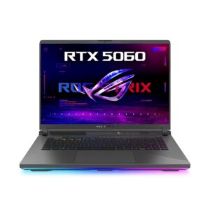 ASUS ROG Strix G16 G614FM Laptop | 16 Inch WUXGA 165Hz/3ms 16:9 IPS Display | AMD Ryzen 9 9955HX | 16GB RAM | 1TB SSD | NVIDIA RTX 5060 | Win11 Home | QWERTZ | Eclipse Grey | 3...