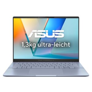 ASUS Vivobook S 14 OLED S5406SA Laptop | Copilot+ PC | 14 Inch WUXGA 16:10 OLED Display | Intel Core Ultra 7 256V | 16GB RAM | 1TB SSD | Intel Arc | Win11 Home | QWERTZ | Mist Blue