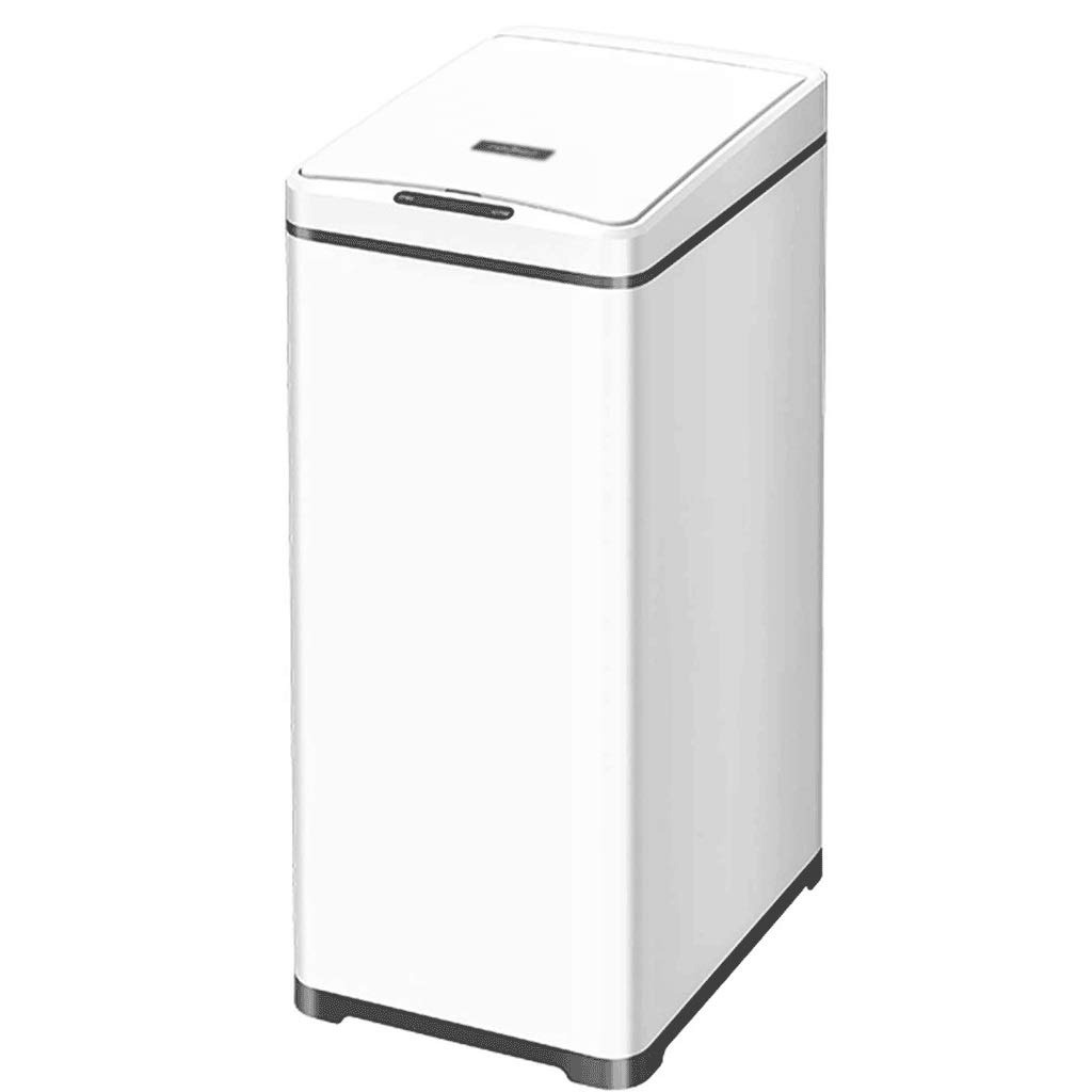 BAILAI Large Capacity Household Kitchen Trash Can with Lid Stainless Steel Smart Trash Can Rectangular Induction Trash Can, 50 Liter Gallon Trash can for Bedroom (Color : E,...