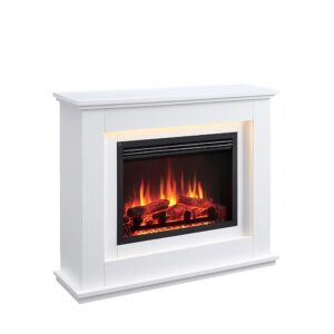 Balderia Baldur Electric Fireplace - Standing Fireplace with Heating up to 2000 W, 3D Flame Effect, LED Lighting, Crinkle Sound, App Control, WiFi, Remote Control, Timer,...