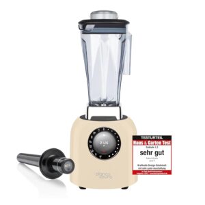 bianco di puro® Puro S High Performance Blender Smoothie Maker 8 Mixing Programmes 2 Litre Mixing Container BPA-Free Cream