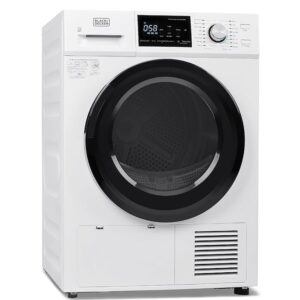 BLACK+DECKER 4.4 Cu. Ft. Electric Dryer with Heat Pump, 22 lb. Capacity , 240V Electric Clothes Dryer with 16 Cycles, Without Outside Exhaust, BDFH44M, White