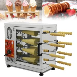 BOOZXCV Commercial Chimney Cake Machine Oven, 3200 W Electric Toaster Machine with 8/16 Pieces Roller, Chimney Bread Bun Grill Maker