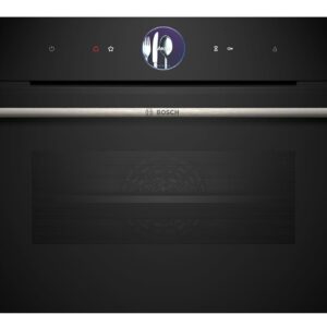 Bosch CSG7361B1 Smarter Series 8 Built-In Compact Steam Oven, 60 x 45 cm, 1 L Water Tank, Black, Made in Germany, Self-Cleaning, Air Fry, Colour Display, 4D Hot Air, Bosch...