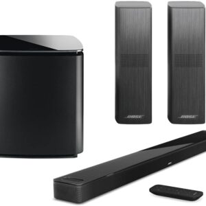 Bose Home Theater System Smart Ultra Dolby Atmos Soundbar, Bass Module 700 2X Surround Speakers 700, Black