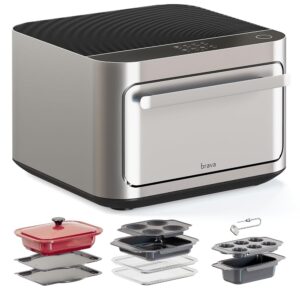 Brava Oven Chef's Choice Set: 10-in-1 Touchscreen Countertop Smart Oven, Air Fryer, 6-Slice Toaster, Slow Cooker, Reheater, Dehydrator, Rice Cooker, Healthy & User Friendly,...