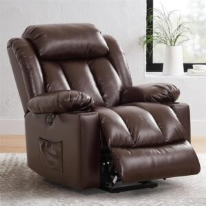 Breathable Leather Power Lift Recliner Chair with Massage and Heat for Elderly, Limited Mobility - Electric Stand Assist, USB Ports - Ideal Gifts for Family -Comfortable...