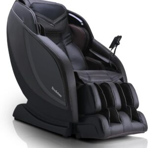 Brookstone BK650, Full Body 3D L-Track Technology Massage Chair with Heat Therapy, Zero Gravity, Voice Control, Extendable Footrest with Sole Rollers, Brown & Black, 2024