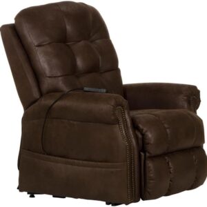Catnapper David Power Lift Recliner with Heat and Massage in Chocolate Brown Fabric