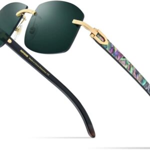 CHUANTEN 2025 Sunglasses Shell Glasses Women Squared Rimless Square Men's Sunglasses Luxury Eyewear Eyeglasses, 3, One Size, One colour, Unit size