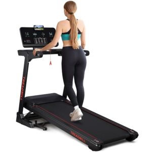 Commercial Heavy Duty Treadmill w Auto Incline 18%, Professional Home Treadmill w Wide Belt, 350 Lbs Capacity w 4Hp Motor, Bluetooth Audio, Pro Running Machine for Fitness Exercise