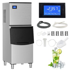 Commercial Ice Maker Machine 400LBs/Day with Filter, 220LBs Storage Bin, ETL Approval Industrial Ice Machine, Auto-Cleaning Stainless Ice Maker, Ice Ready in 8-15mins,...