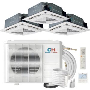 Cooper & Hunter 3 Zone 9k+9k+9k Ceiling Cassettes with Installation Kits Tri Zone Ductless Multi Mini Split Air Conditioner