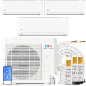 Cooper&Hunter 36,000 BTU, 3 Zone 9000 9000 24000 Ductless Mini Split Air Conditioner Air to Air Heat Pump System, 23.9 SEER2, Including 25ft Installation Kits