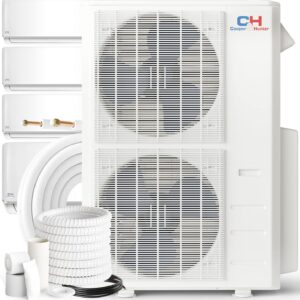 Cooper & Hunter 48,000 BTU Quad 4 Zone 9000 12000 12000 24000 BTU Multi Zone Ductless Mini Split Air Conditioner Heat Pump Full Set with 25ft Installation Kits