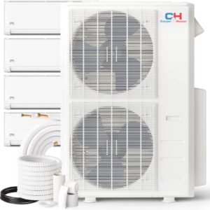 Cooper & Hunter 55,000 BTU Quad 4 Zone 9,000 + 9,000 + 18,000 + 24,000 BTU Ductless Mini Split AC/Heating System with 25ft Installation Kits