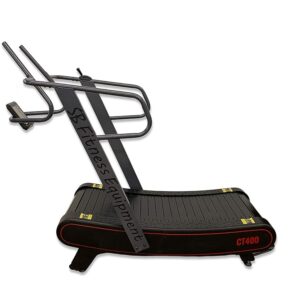 CT400 Self Generated Curved Commercial Exercise Workout Treadmill with 3 Resistance Levels and Front Digital Display