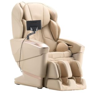 Cyber Relax Ai 5D Massage Chair - Advanced Massage Technology, Relaxing, Therapeutic, Home & Office, Stainless Steel Base, Polyurethane Foam, Accommodates 6'4" (Cream)