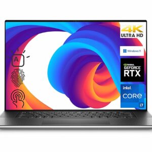 DELL XPS 9710 Laptop, 17" UHD+ Touch Display, Intel i7-11800H, GeForce RTX 3050, 64GB RAM, 1TB SSD, Webcam, Backlit KB, FP Reader, Killer Wi-Fi 6, Thunderbolt 4, Win 11 Home