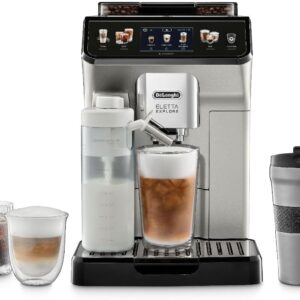 De'Longhi Eletta Explore Espresso Machine with Cold Brew, Hot & Cold Milk Frother - 50+ Recipes, Built in Grinder, User Profiles, Smartphone Compatible with Bean Adapt...