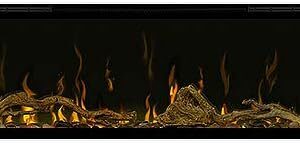 Dimplex IgniteXLÂ® 100" Built-in Linear Electric Fireplace with Driftwood and River Rock Accessories (Models: XLF100 & LF100DWS-KIT) 5118/8530 BTUS, 120/240 Volts, 1500/2500...