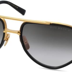 Dita Mach-X Black Glass - Matte Yellow Gold/Grey To One Size Unisex Sunglasses