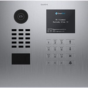 DoorBird IP Video Door Station D21DKH for Multi Tenant Building, Brushed Stainless Steel V4A (Salt-Water and Grinding dust Resistant), incl. Flush-mounting housing (Horizontal)