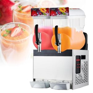 Electric Blender Smoothie Maker, Commercial Slushy Machine with 110V-220V 30L Capacity 304 Stainless Steel Material 4-Gear Softness & Hardness Adjustment for Slushies, Ice...
