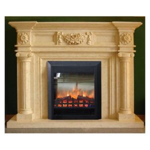 Electric Fireplace Electric Fireplace Insert Firebox Marble Fireplace Mantel Classic Living Room Warmer Artificial Optical Flame Indoor Electric Fireplace (Color : Beige Without...
