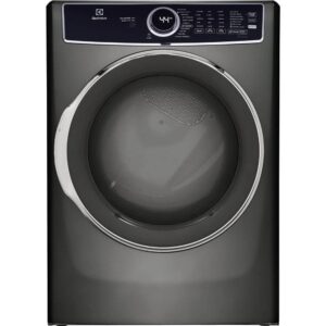Electrolux 8 cu. ft. Vented Front Load Stackable Electric Dryer in Titanium with LuxCare Dry and Perfect Steam ELFE7637AT