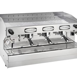 GastroHero Milano 3 Espresso Machine, 3 Brewing Units, Portafilter Machine with Fixed Water Connection and Pre-Infusion, Espresso Machine for Catering Barista