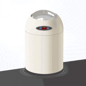 Household Rechargeable Trash Can Smart Induction Trash Can Round Touchless Metal Trash Can with Two-Way Opening and Closing Trash Can for Bedroom (Color : B, Size : 8l) (B 6l)