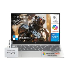 HP 15.6 Laptop Touchscreen Computer, Intel 10-Core i5, Touch Screen Laptop 15 Inch, 64GB RAM 2TB SSD, Windows 11 Pro, Lifetime Office, 10-Key Number Pad, Killer Wi-Fi 6E