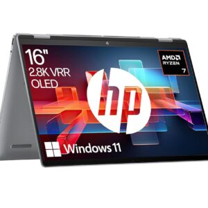 HP Envy x360 2-in-1 Convertible Laptop, AMD Ryzen 7 8840HS with Integrated AI, 16 Inch OLED Touchscreen, 16 GB RAM, 1 TB SSD, AMD Radeon Graphics Unit, Windows 11 Home, QWERTZ...