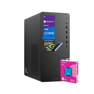 HP Victus 15L i7 RTX 4060 Premium Gaming Desktop, Intel i7-14700F (Beats i9-12900F), GeForce RTX 4060, 32GB RAM, 1TB SSD, RJ-45, DisplayPort, Wi-Fi 6, W11P, Black Bundle with...