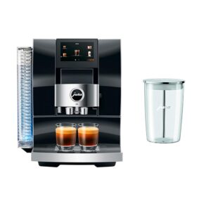 Jura Z10 Fully Automatic Coffee Machine Diamond Black with Glass Milk Container, 16.9 Oz