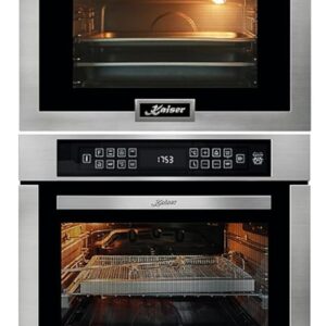 Kaiser EH 6306 R+ EM 6307 R Cooker Set, Built-in Oven Set, 79 L, 15 Functions, Stainless Steel + Microwave Oven, 45 cm High, TouchControl, Hot Air System, Infrared Grill,...
