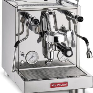 La Pavoni New Cellini Evolution LPSCVS01EU Semi Professional Espresso Coffee Maker, Single Boiler with Heat Exchanger, with Lever Valves, Steam and Hot Water Lance, 1520 W,...