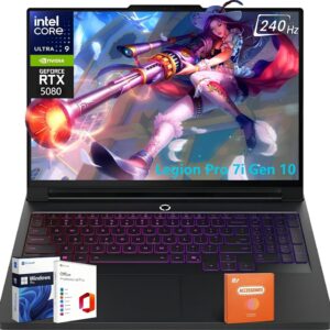 Lenovo Legion Pro 7i Gen 10 Gaming Laptop (2025), GeForce RTX 5080 16GB GDDR7, Intel Ultra 9 275HX Up to 5.40 GHz, 16" 240Hz OLED, 64 GB DDR5, 8 TB SSD, Windows 11 Pro, Office...